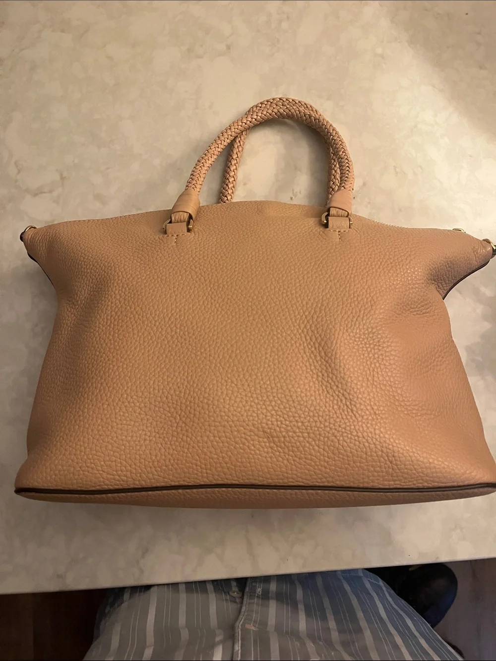 Tory Burch Taylor leather Slouchy Satchel Bag - Devon Sand  no crossbody strap